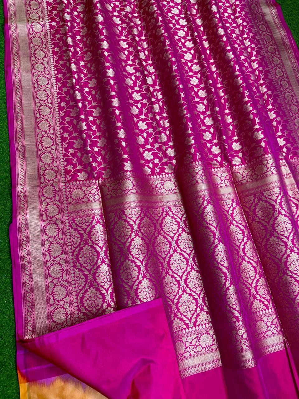 Banarasi Khaddi Katan handloom silk saree