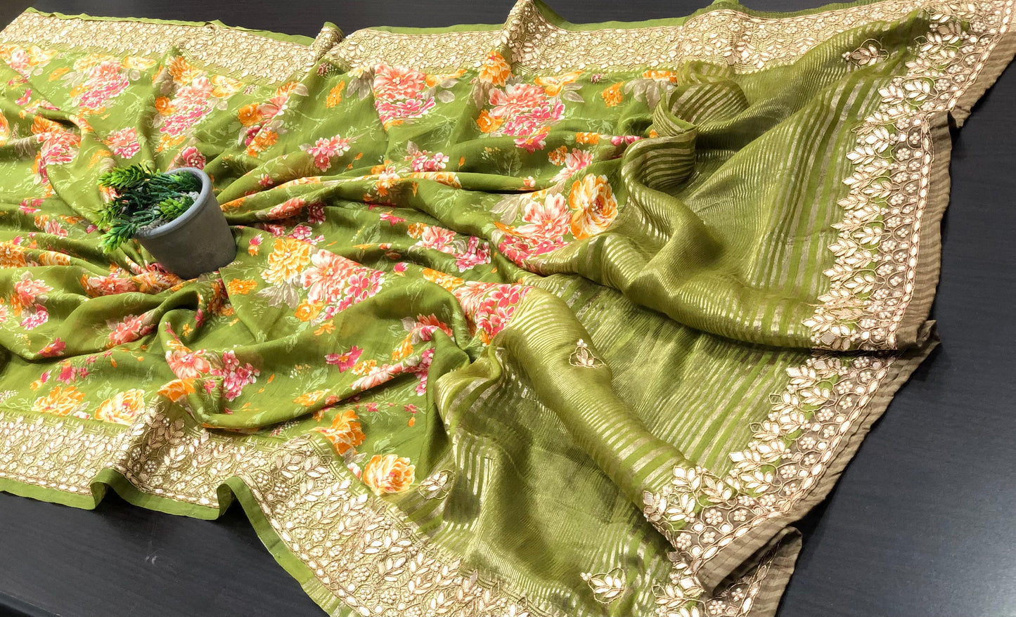 Pure Assam silk saree with intricate handwork saree.