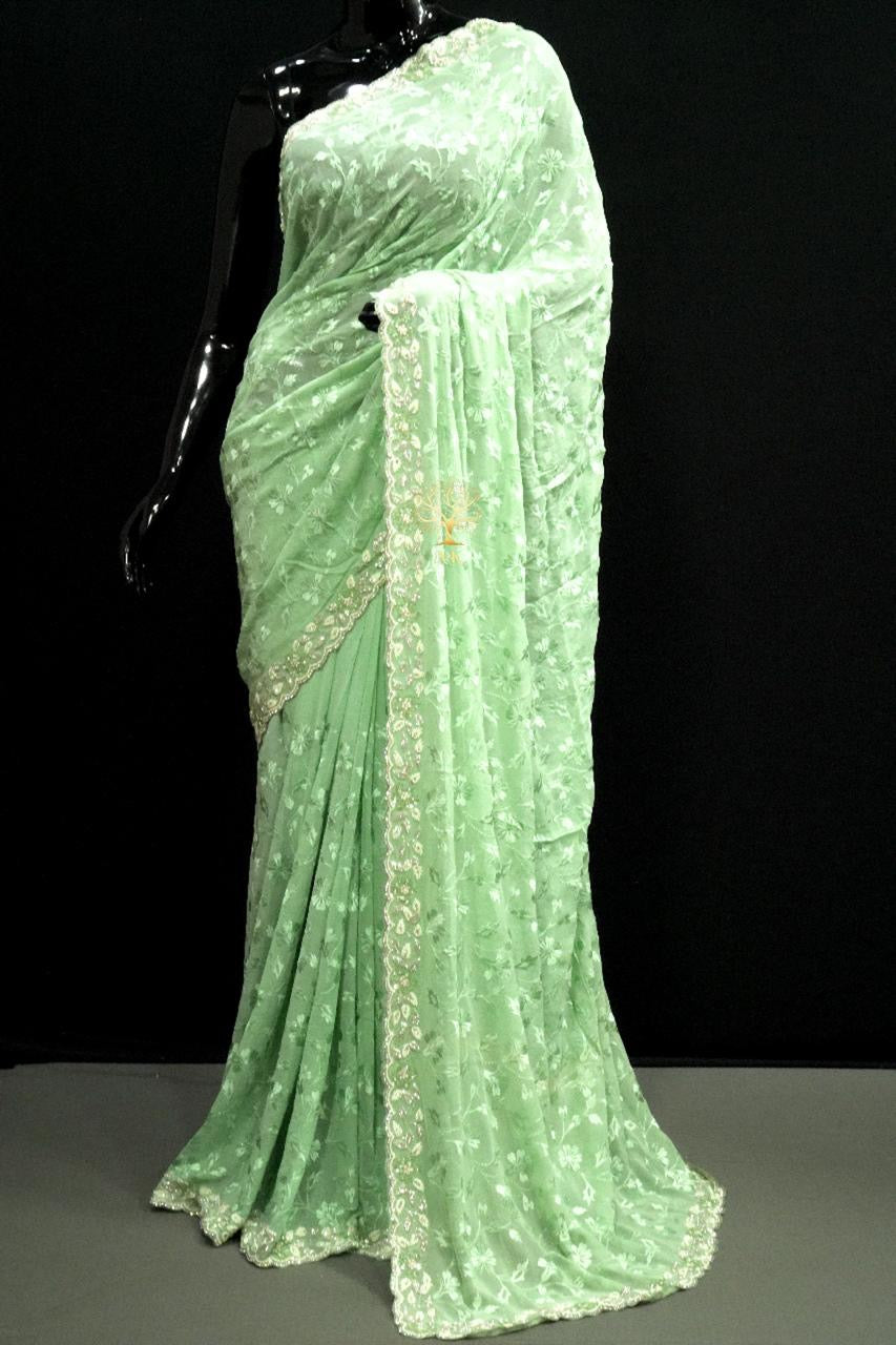 Beautiful georgette Chikankari saree