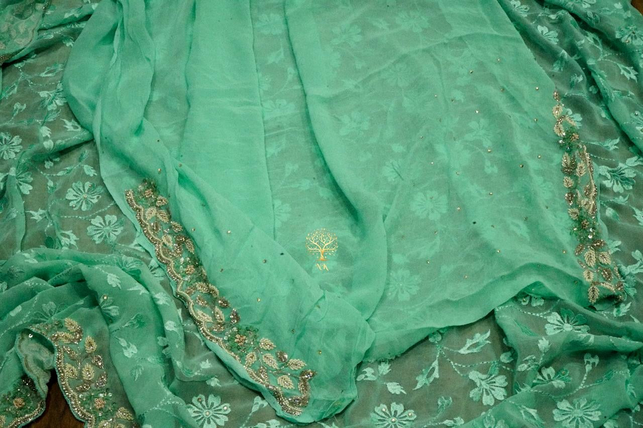 Beautiful georgette Chikankari saree