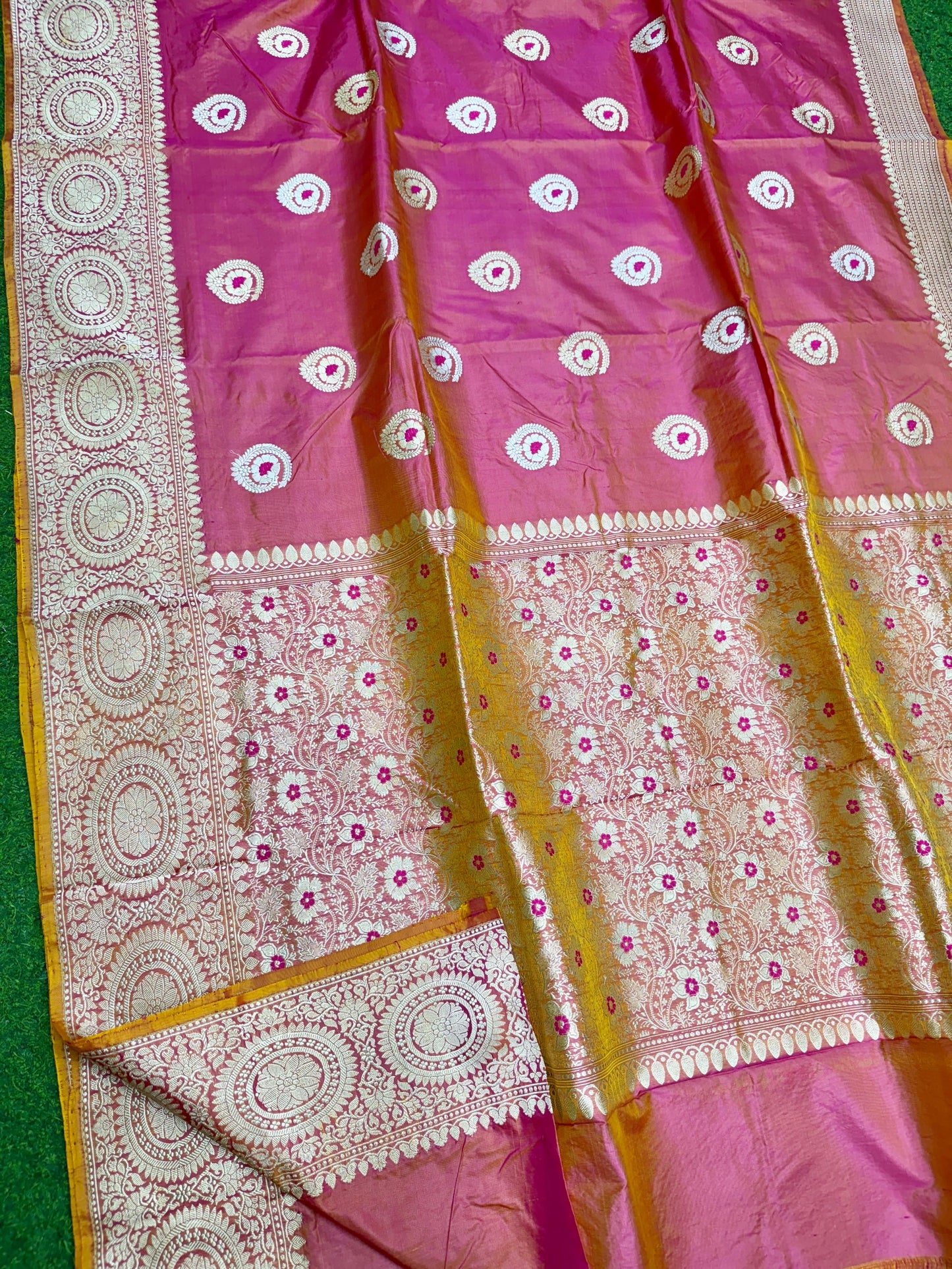 Banarasi handloom Khaddi pure Katan silk hand weaving saree.