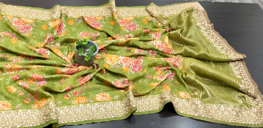 Pure Assam silk saree with intricate handwork saree.