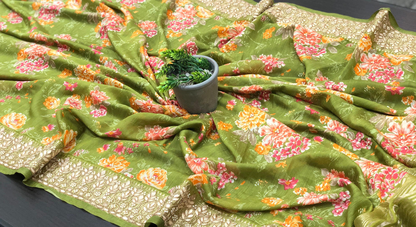 Pure Assam silk saree with intricate handwork saree.