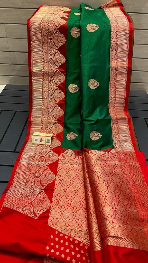 Pure handloom Katan Banarasi silk saree