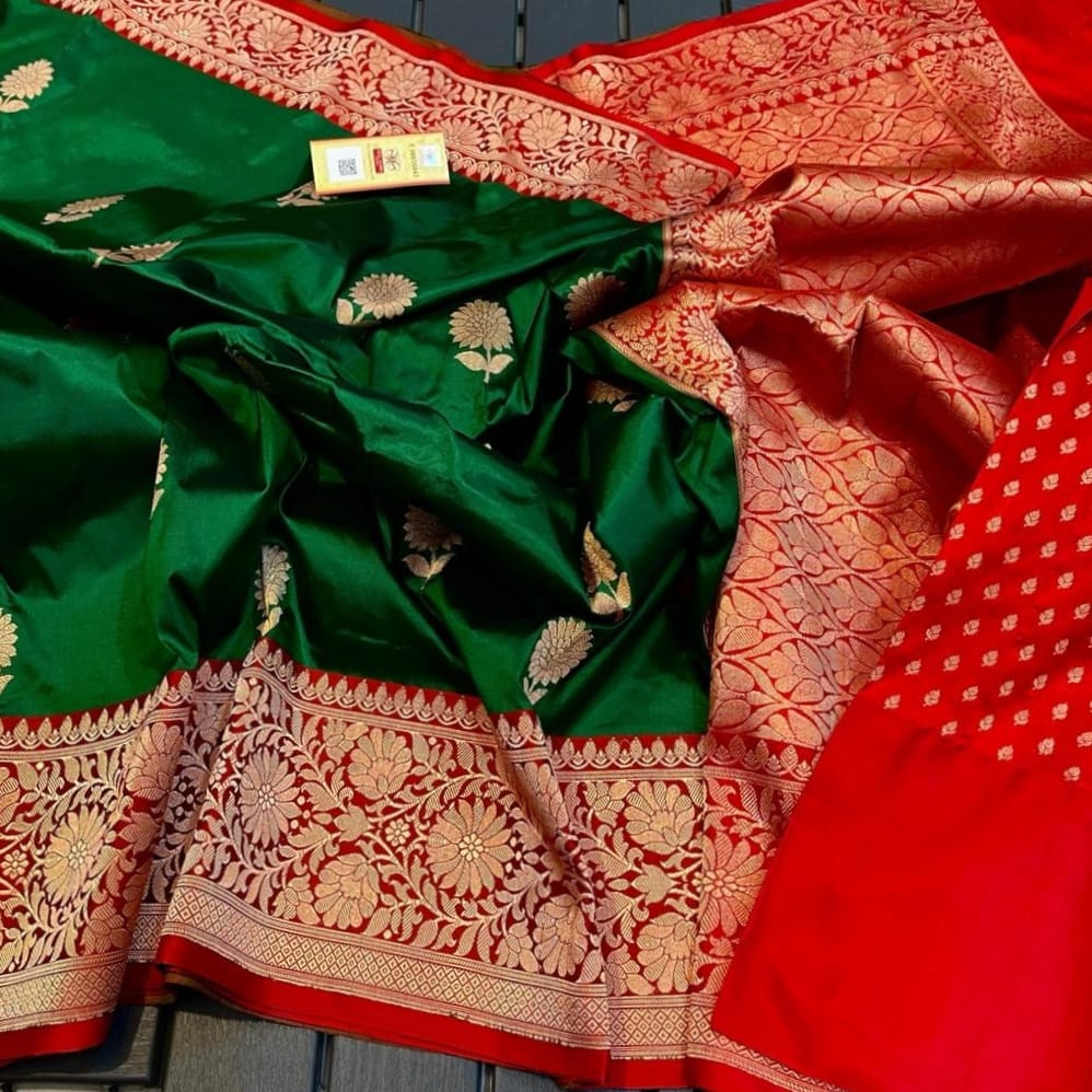 Pure handloom Katan Banarasi silk saree